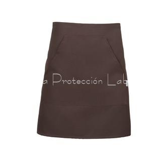 1171 DELANTAL CORTO POLIÉSTER MARRÓN - Imagen 1