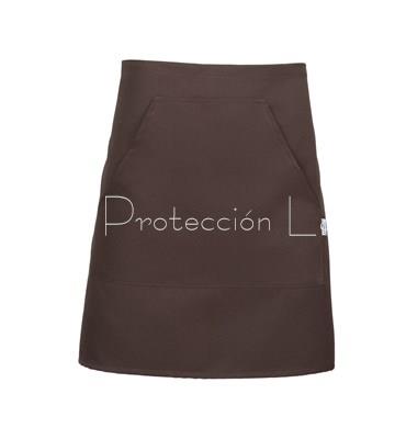 1171 DELANTAL CORTO POLIÉSTER MARRÓN - Imagen 1