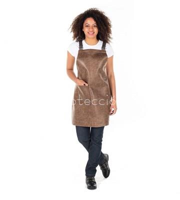 1559 DELANTAL CON PETO ARABIA MARRON - Imagen 1
