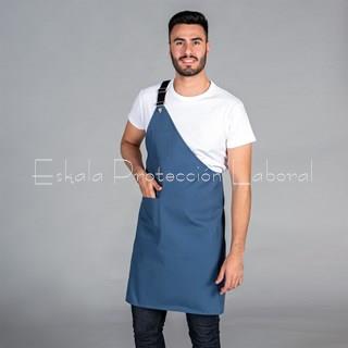 1567 DELANTAL CRUZADO AZUL PETRÓLEO - Imagen 1