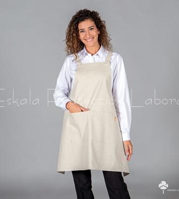 1574 DELANTAL CON PETO ARENA - Imagen 1