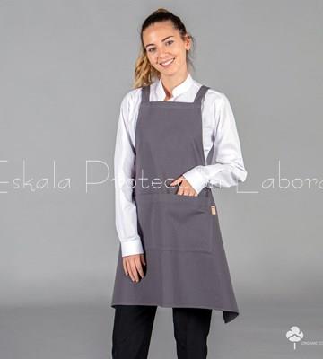 1574 DELANTAL CON PETO GRIS MARENGO - Imagen 1