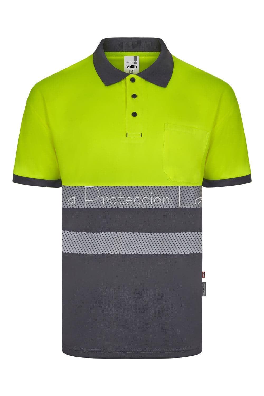 305533 POLO BICOLOR MANGA CORTA BANDA SEGMENTADA - Imagen 1