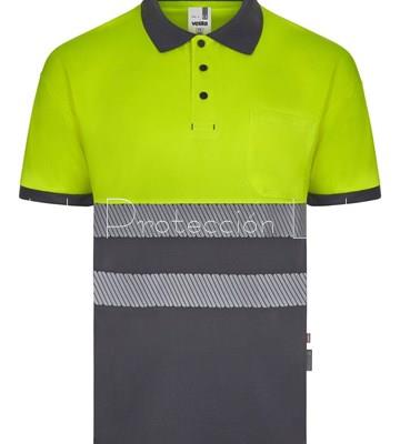 305533 POLO BICOLOR MANGA CORTA BANDA SEGMENTADA - Imagen 1