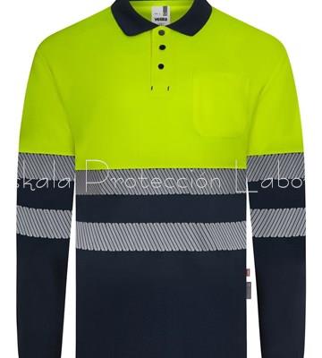 305535 POLO BICOLOR MANGA LARGA BANDA SEGMENTADA - Imagen 1