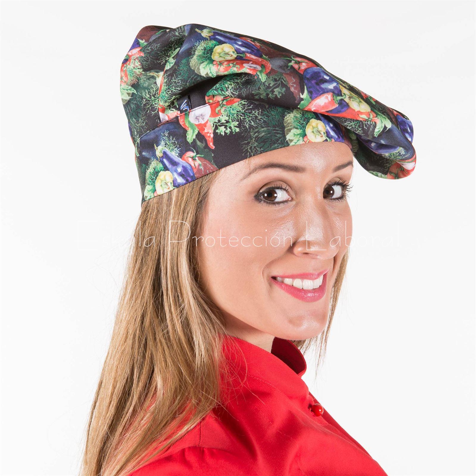 4489 GORRO CHEF VERDURAS - Imagen 1