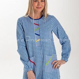 8389 BATA CUADRO AZUL CON VIVOS - Imagen 1