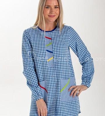 8389 BATA CUADRO AZUL CON VIVOS - Imagen 1