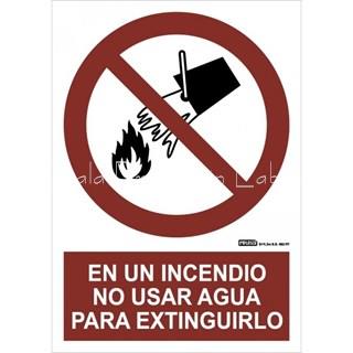 Señal en un incendio no usar agua para extinguirlo - Imagen 1