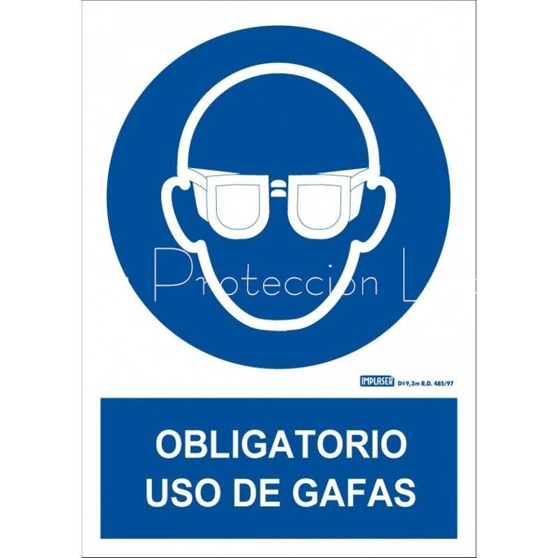 Señal obligatorio el uso de gafas - Imagen 1