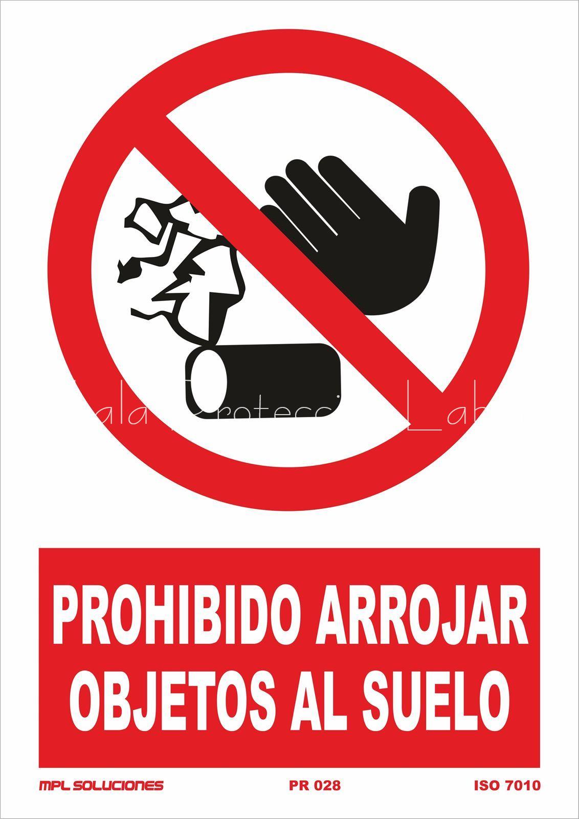 Señal prohibido arrojar objetos al suelo - Imagen 1