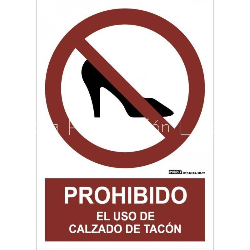Señal prohibido el uso de zapato de tacón - Imagen 1