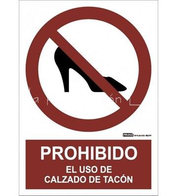 Señal prohibido el uso de zapato de tacón - Imagen 1