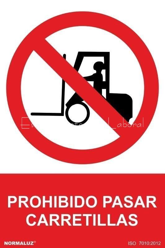 Señal prohibido pasar carretillas - Imagen 1