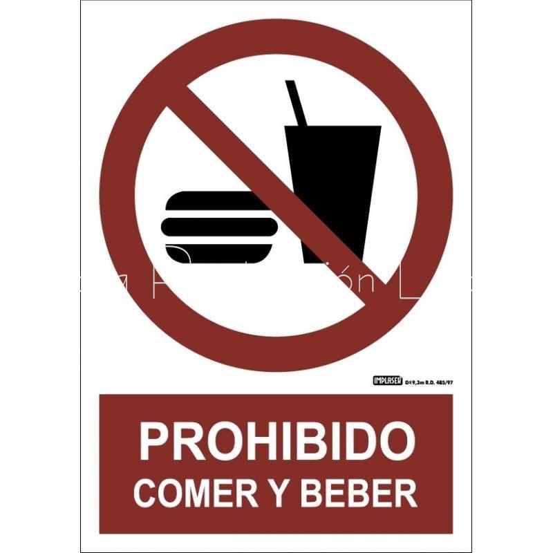 Señal prohibido comer y beber - Imagen 1